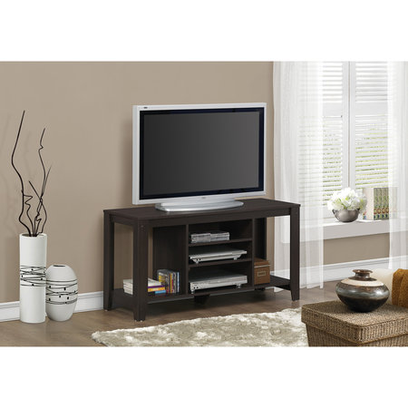 Monarch Specialties Tv Stand, 48 Inch, Console, Storage Shelves, Living Room, Bedroom, Laminate, Brown I 3529